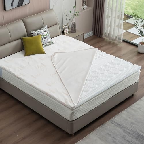 AMBINESS® Matratzen Topper memory foam inkl. Bezug | 7 Größen | 80x200cm - 180x200cm | 5cm dicker Memory-Schaum | orthopädisch wasserdicht temperaturregulierend Maschinenwaschbar | Öko-Tex | 140x200cm von AMBINESS
