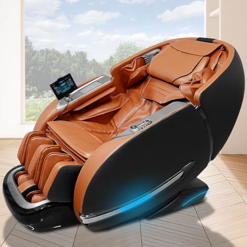 AMBINESS Massagesessel Relaxsessel YUNA | 60 Massageprogramme | deutsche Bediensprache | Zero Gravity-Funktion | 3D-Massagetechnologie Ganzkörpermassage + Wärmefunktion | Vitalwertmessung | Cognac von AMBINESS