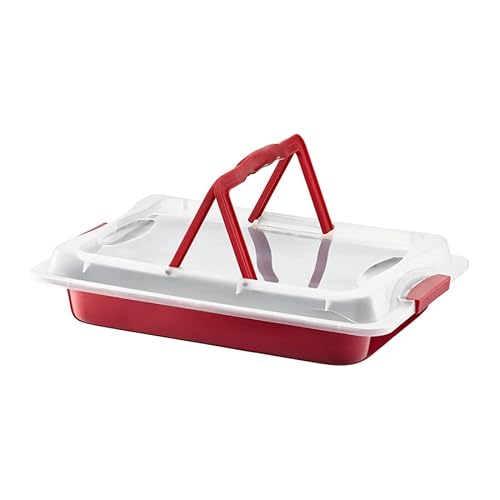 AMBITION Backblech 3in1 mit Transporthaube 42 x 29 x 9,5 cm Kuchen Transportbox Backform Auflaufform Transportbox antihaft rot AMBITION Backblech 3in1 mit Transporthaube 42 x 29 x 9,5 cm Kuchen Transportbox Backform Auflaufform Transportbox antihaft rot von AMBITION