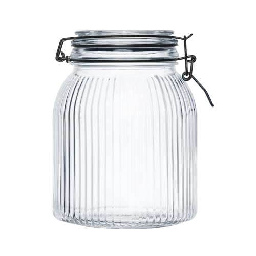 AMBITION Einmachglas mit Bügelverschluss 1,4 l Rillet Vorratsglas mit Deckel Dichtung Dekoglas mit Rillen spülmaschinenfest AMBITION Einmachglas mit Bügelverschluss 1,4 l Rillet Vorratsglas mit Deckel Dichtung Dekoglas mit Rillen spülmaschinenfest von AMBITION