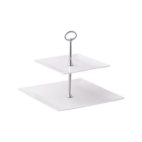 AMBITION Etagere Porzellan 2 stöckig Porto 26,5 x 26,5 cm quadratischer Tortenständer für Obst Törtchen Kuchen AMBITION Etagere Porzellan 2 stöckig Porto 26,5 x 26,5 cm quadratischer Tortenständer für Obst Törtchen Kuchen von AMBITION