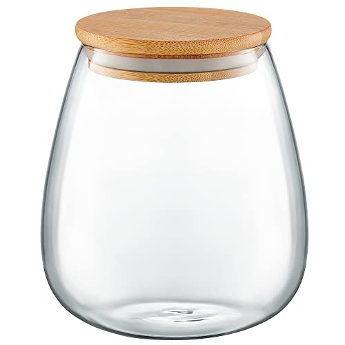 AMBITION Glasbehälter Belly 1 l mit Holzdeckel Vorratsgläser Vorratsdosen Einmachglas Luftdicht von AMBITION
