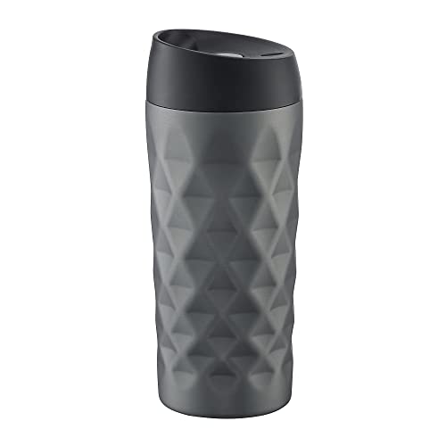 AMBITION Kaffee to go Becher 420 ml Thermobecher to go Quick Press Verschluss 3D-Dekor Glamour elegant weiß anthrazit Diamond Kollektion AMBITION Kaffee to go Becher 420 ml Thermobecher to go Quick Press Verschluss 3D-Dekor Glamour elegant weiß anthrazit Diamond Kollektion von AMBITION