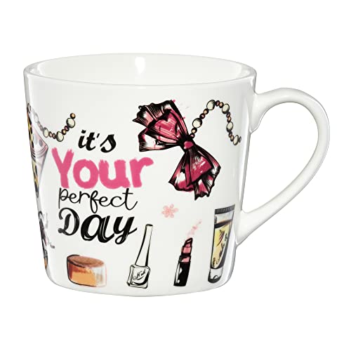 AMBITION Kaffeebecher Fashion 400 ml Kaffeetasse Porzellanbecher Teetasse großer Becher mit Henkel 1St. Your Day von AMBITION