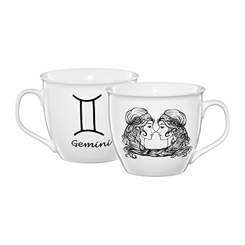 AMBITION Kaffeebecher Zodiac 550 ml Porzellan 11 x 14,5 x 9,5 cm Kaffeetasse Tasse Sternzeichen Zwilinge von AMBITION