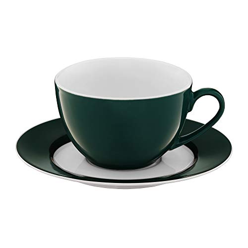 AMBITION Kaffeeservice Aura Green 12 Tlg. Tassen Untertassen Tassenset Geschirrset Kaffeeset Porzellan elegant modern grün von AMBITION