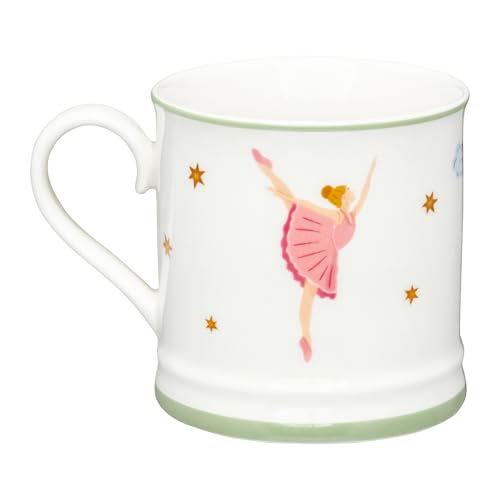 AMBITION Kaffeetasse Porzellan 380 ml Ballett Weihnachtstasse Ballerina im Pastellton Spülmaschine & Mikrowelle von AMBITION