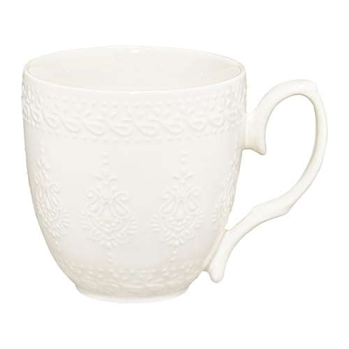 AMBITION Kaffeetasse Porzellan weiß 350 ml Galactic Porzellanbecher mit Prägung Spülmaschine & Mikrowelle von AMBITION