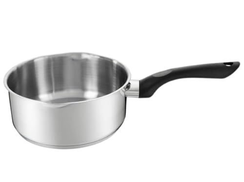 AMBITION Kasserolle Edelstahl Induktion 18 cm Vikos 2 liter Topf Stielkasserolle Ausgießer spülmaschinenfest von AMBITION