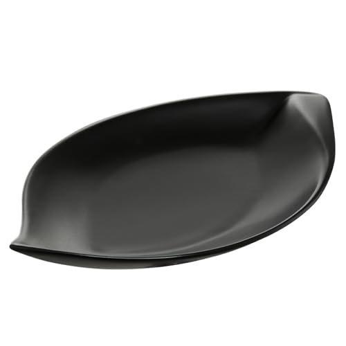AMBITION Servierplatte groß schwarz 31,5 x 18,5 cm Salsa Boot Servierteller aus Porzellan oval 1 Einheit von AMBITION