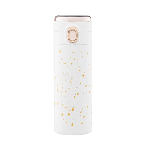 AMBITION Thermobecher Kaffee to go 350 ml Royal Marble Isolierbecher Druckknopf auslaufsicher weiß von AMBITION