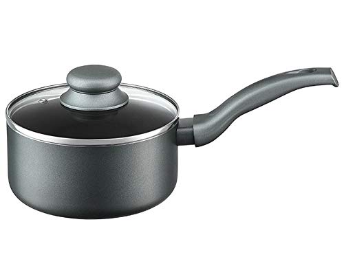 AMBITION Kasserolle mit Deckel beschichtet 16 cm Graphite Aluminium 1,5 l alle Herdarten Soft-Touch-Griff von AMBITION
