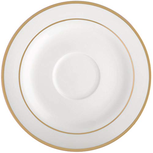Ambition Untertasse weiss gold 15,5 cm Porzellanteller Kaffee-Untertasse edles Design Aura Gold 1 Einheit von AMBITION