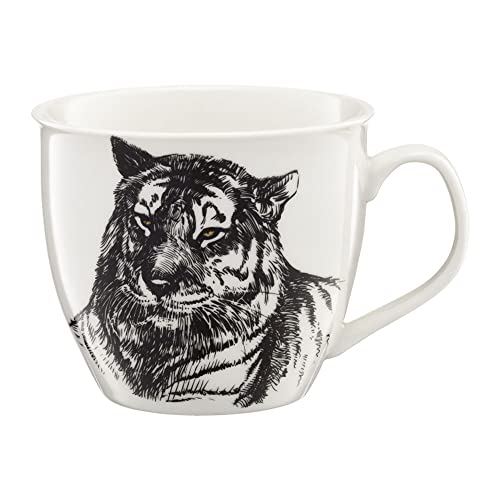 Kaffeetasse Tasse XXL 550 ml Porzellan Becher Teetasse Tasse Wild Animals (Tiger) von AMBITION