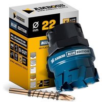 Amboss Werkzeuge - hm Flachschnitt Lochsäge blue edition 22 mm - mit Adapter von AMBOSS WERKZEUGE
