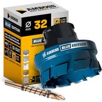 Amboss Werkzeuge - hm Flachschnitt Lochsäge blue edition 32 mm - mit Adapter von AMBOSS WERKZEUGE