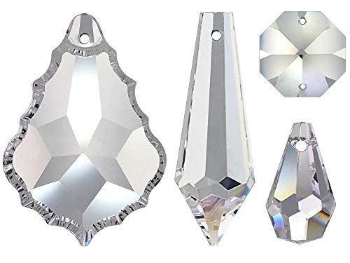106tlg Regenbogenkristall Set Crystal 30% PbO~ Feng Shui Lüsterbehang Kronleuchter Lüster (Ring Chrom) von AMBROS - Kristall