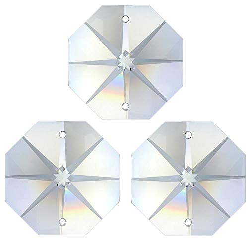 35x Regenbogenkristall Oktagon Stern ~ Koppe 20mm 2 Loch Crystal K9 ~ Feng Shui Kronleuchter Lüster von AMBROS - Kristall