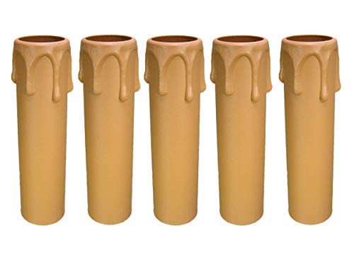AMBROS - Kristall 5X E14 Fassunghülse ~ Kerzenhülse 100mm Kunststoff Beige ~ Creme Ø 24/26mm von AMBROS - Kristall
