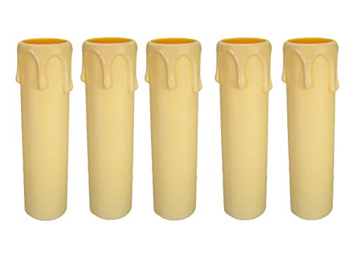 AMBROS - Kristall 5X E14 Fassunghülse ~ Kerzenhülse 100mm Kunststoff Champagner ~ Elfenbein Ø 24/26mm von AMBROS - Kristall