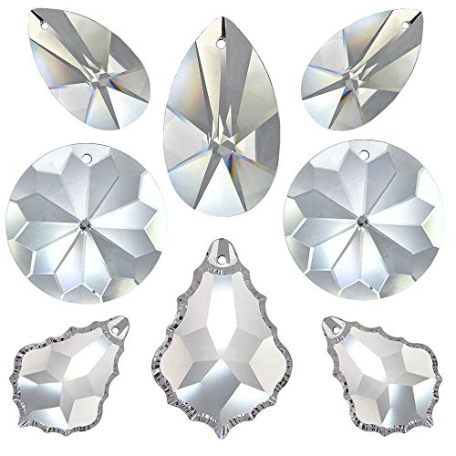 8tlg. Feng Shui Regenbogenkristall Set 38-50mm Crystal 30% PbO ~ Suncatcher von AMBROS - Kristall
