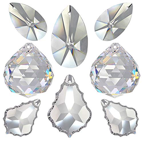 8tlg. Feng Shui Regenbogenkristall Set 38-50mm Crystal 30% PbO ~ Suncatcher von AMBROS - Kristall
