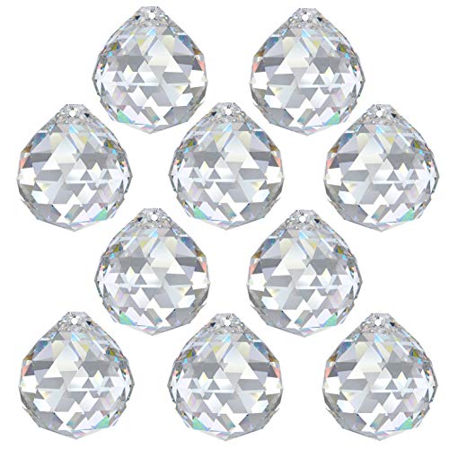 10x Regenbogenkristall Kugel Ø 20mm Crystal 30% PbO ~ Kronleuchter Lüster Feng Shui von AMBROS - Kristall