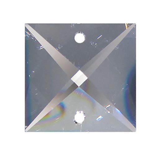 25x Regenbogenkristall 4eck 20mm 2 Loch Crystal 30% PbO ~ Feng Shui Kronleuchter Lüster von AMBROS - Kristall