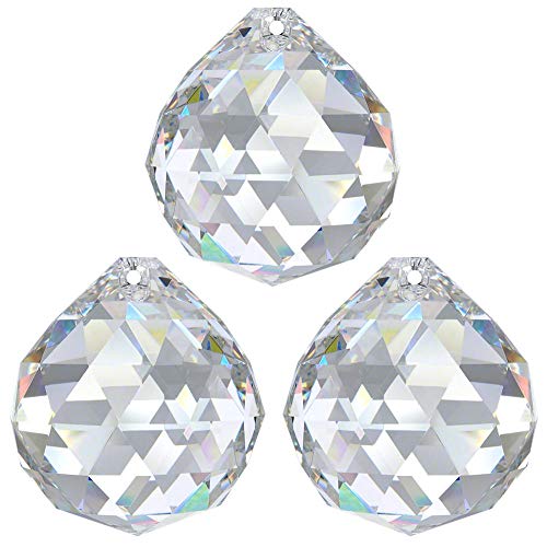 3X Kristall Kugel Ø 30mm Crystal 30% PbO ~ Feng Shui Sonnenfänger Regenbogen Kronleuchter von AMBROS - Kristall