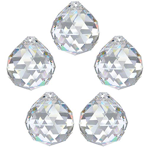 5X Regenbogenkristall Kugel Ø 40mm Crystal 30% PbO ~ Kronleuchter Lüster Feng Shui von AMBROS - Kristall