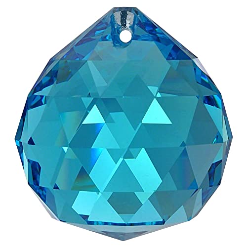 Kristall Kugel Ø 30mm Aquamarin ~ Türkis K9 ~ Feng Shui Suncatcher von AMBROS - Kristall