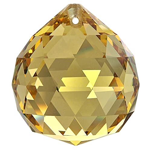Kristall Kugel Ø 30mm Lt. Topaz ~ Gelb K9 ~ Feng Shui Suncatcher von AMBROS - Kristall