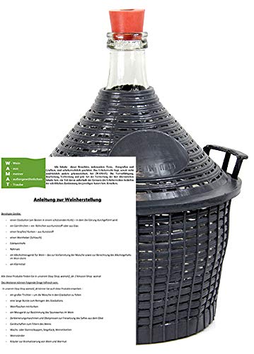 AMBROSIO Weinballon mit Kunststoffkorb + Gummistopfen + Anleitung zur Weinherstellung Glasflasche Glasballon 25 L AMBROSIO Weinballon mit Kunststoffkorb + Gummistopfen + Anleitung zur Weinherstellung Glasflasche Glasballon 25 L von AMBROSIO