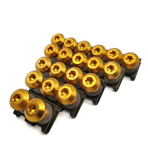 AMCBYSGC Motorradschrauben Für CRF230F XR230 XR250 XR400 Motorrad Für Custom Verkleidung Körper Schraube Schrauben Muttern Kit M6 Motorrad Befestigungen Schrauben Mutter Clips Kit(Yellow) von AMCBYSGC