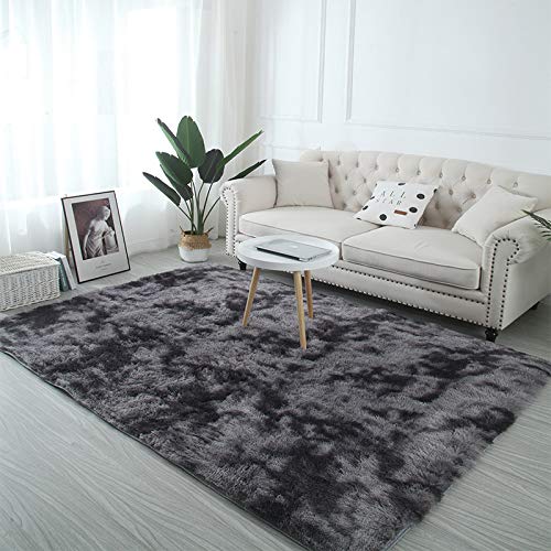 AMCER Carpet 150x250cm, Langflor Carpet, Trendig Antistatisch, Für Schlafzimmer, Esszimmer, Flur - Grau von AMCER