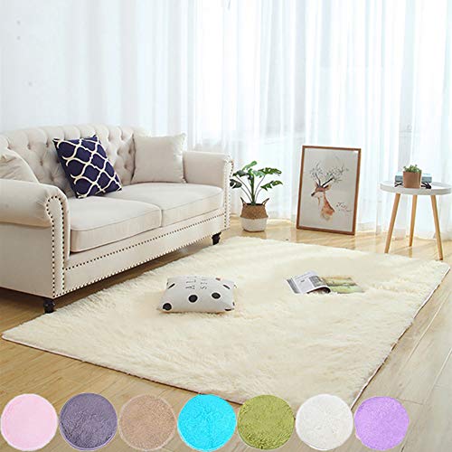 AMCER Carpet 160x210cm, Tepiche für Schlafzimmer, Preiswert Antistatisch, Für Wohnzimmer Küche Flur Schlafzimmer oder Kinderzimmer - Beige von AMCER