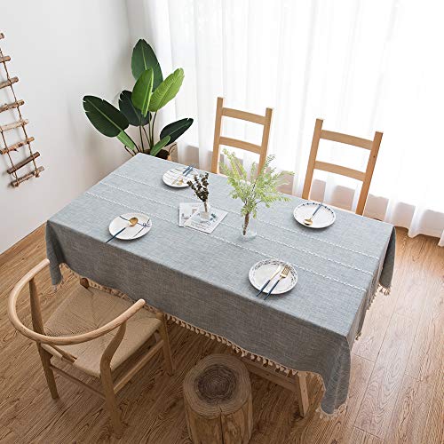 Tischdecke Rechteckige 110x245cm, Moderne Tischdecke, Schmutzabweisend Ölbeständig Schimmelbeständig Anti Fading, Cafe,Party oder,Buffettisch - Grau von AMCER