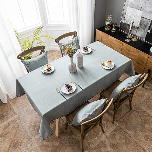 AMCER Tischtuch 120x200cm, Auslaufsichere Esstischdecke, Abwaschbar Fleckschutz pflegeleicht abwaschbar, Cafe,Party oder,Buffettisch - Grau von AMCER