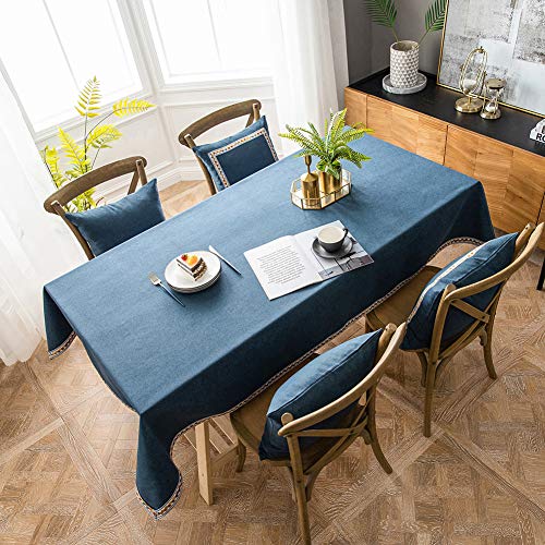 AMCER Tischwäsche 100x190cm, Dekorative Tischdecke, Wasserabweisend Staubdichte Fleckschutz pflegeleicht abwaschbar, Für Deko Hochzeit Hotel Restaurant Cafe Gastronomie - Blau AMCER Tischwäsche 100x190cm, Dekorative Tischdecke, Wasserabweisend Staubdichte Fleckschutz pflegeleicht abwaschbar, Für Deko Hochzeit Hotel Restaurant Cafe Gastronomie - Blau von AMCER