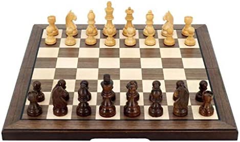 Schachspiel Geschenk Schach Weihnachten Geburtstag Premium Geschenke Klappschachbrett aus massivem Holz Hochwertiges professionelles Schachspielset Schachbrettspiel, 16 Zoll von AMCaoYiLi