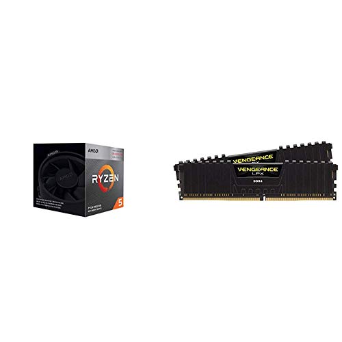 AMD Ryzen 5 3400G 4,2GHz AM4 6MB Cache Wraith Spire + Corsair Vengeance LPX 16GB (2x8GB) DDR4 3200MHz C16 XMP 2.0 High Performance Desktop Arbeitsspeicher Kit (für AMD Ryzen) schwarz von AMD