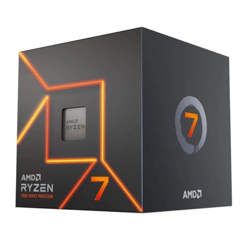 AMD Ryzen 7 7700 Prozessor (radeon intergrierte graphics, 8 Kerne/16 Threads, 65W TDP, AM5 Sockel,40MB Cache, Bis zu 5.3 GHz max boost, Wraith prism Kühler) von AMD