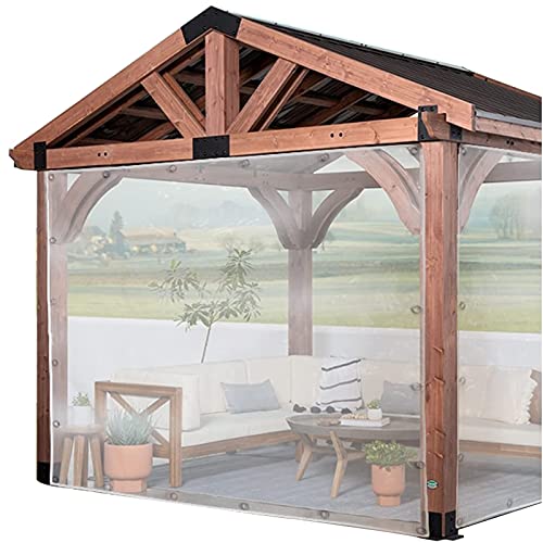 AMDHZ Pergola-Plane Transparent PVC-Vorhang für Den Außenbereich 0,5mm Wasserdicht Winddicht für Terrasse, Außenbereich, Witterungsbeständigkeit, Anpassbar (Color : Clear Gray, Size : 2.1x2.2m) von AMDHZ