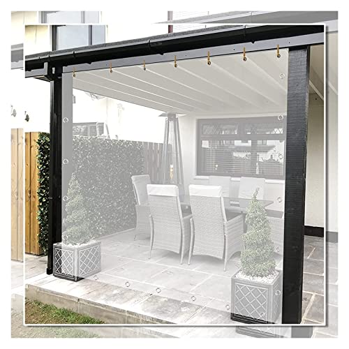 AMDHZ Transparente Plastikplane Wärmedämmung Transparent Vorhang Pergola 0.5mm Wasserdicht mit Ösen PVC-Vorhänge für Den Außenbereich, für Outdoor-Möbel, Veranda, Pergola, 1.20x1.80m von AMDHZ