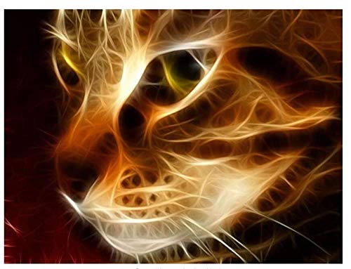 AMDPH 5D DIY Diamond Painting Full Set Runde Diamond Indoor Game Strassstein Stickerei Für Haus Dekompression Spielzeug Geschenk Dekoration,Kreative Katze（70X90Cm von AMDPH