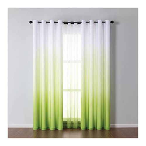 AMDXD 2er Set Vorhänge Gardinen Wohnzimmer Grün, Vorhänge Muster Farbverlauf mit Ösen Moderner Wohnstil Polyester Verdunkelungsvorhang Kinderzimmer Bauernhaus, H244 x B137 cm von AMDXD