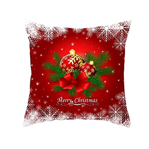 AMDXD 40x40cm Kissenbezüge Weihnachten, Schneeflocke Bälle Kissenhüllen aus Polyester Weich Quadratische Kissenhülle für Sofa Schlafzimmer Büro Dekor, Rot Grün Weiß AMDXD 40x40cm Kissenbezüge Weihnachten, Schneeflocke Bälle Kissenhüllen aus Polyester Weich Quadratische Kissenhülle für Sofa Schlafzimmer Büro Dekor, Rot Grün Weiß von AMDXD