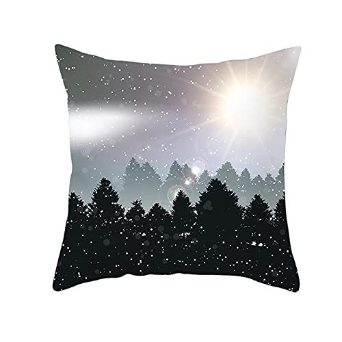 AMDXD 50x50cm Weihnachten Kissenbezüge, SunLicht und Wald Baum Dekokissen aus Polyester Weich Bequem, Quadratische Kissenhülle für Zuhause Wohnzimmer Schlafzimmer Büro Sofa Dekor, Schwarz AMDXD 50x50cm Weihnachten Kissenbezüge, SunLicht und Wald Baum Dekokissen aus Polyester Weich Bequem, Quadratische Kissenhülle für Zuhause Wohnzimmer Schlafzimmer Büro Sofa Dekor, Schwarz von AMDXD