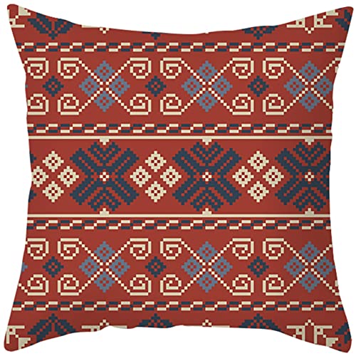 AMDXD Kissenbezüge 50x50cm, Rot Dekokissen Outdoor in Polyester mit Retro Muster Muster für Büro Bänke, Weich Bequem Atmungsaktiv Haus Dekoration AMDXD Kissenbezüge 50x50cm, Rot Dekokissen Outdoor in Polyester mit Retro Muster Muster für Büro Bänke, Weich Bequem Atmungsaktiv Haus Dekoration von AMDXD
