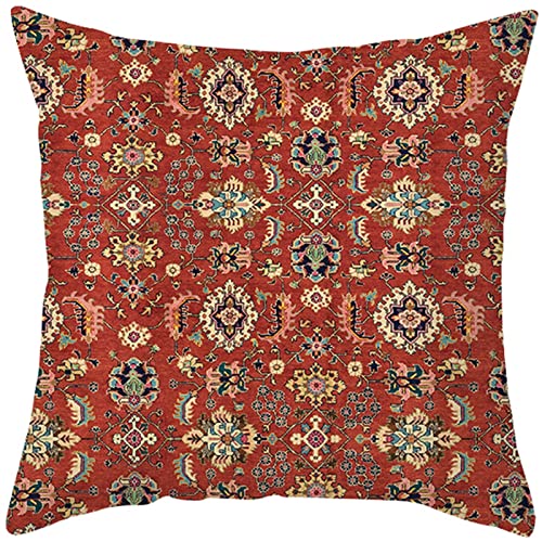 AMDXD Kissenbezug 50x50cm, Rot Couchkissen Set in Polyester mit Retro Muster Muster für Cafés Restaurants Terrasse, Bequem Haus Dekor AMDXD Kissenbezug 50x50cm, Rot Couchkissen Set in Polyester mit Retro Muster Muster für Cafés Restaurants Terrasse, Bequem Haus Dekor von AMDXD